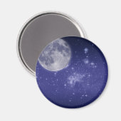 Mond und leuchtende Sterne Magnet (Vorderseite/Rückseite)