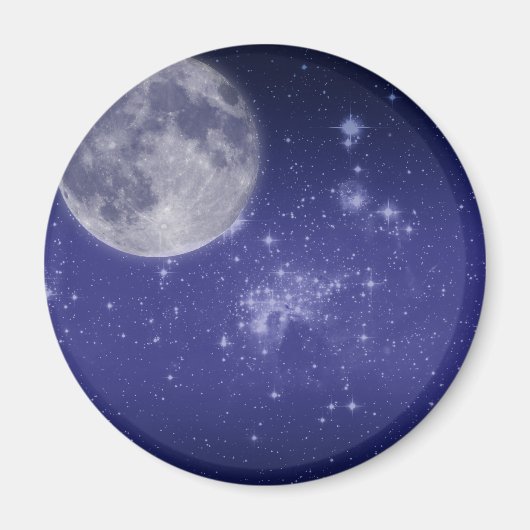 Mond und leuchtende Sterne Magnet (Vorne)