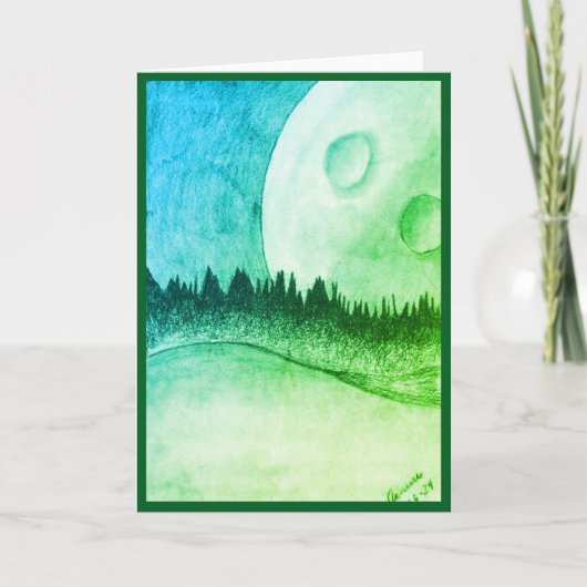 Mond und Planet - grün (Vorderseite)