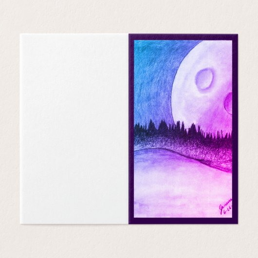 Mond und Planet - Lila (Außenseite Aufgefaltet)