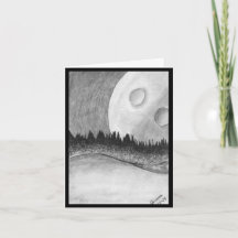 Mond und Planet - Schwarz