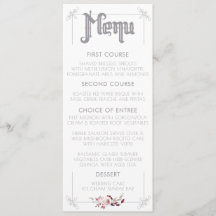 Mond-und Raben-Aquarell-Hochzeits-Menü