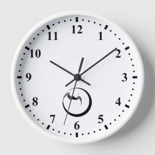 Mond und Schläger Wanduhr