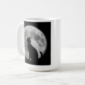 Mond und Schwarze Katze Kaffeetasse (Vorderseite Links)
