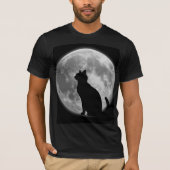 Mond und Schwarze Katze T-Shirt (Vorderseite)