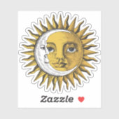 Mond und Sonne Aufkleber (Blatt)