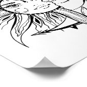 Mond und Sonne. Illustration Vintager Stile Poster (Ecke)