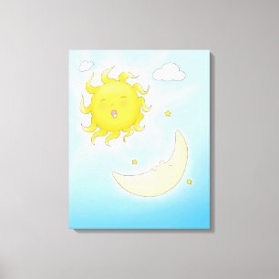 Mond und Sonne Leinwanddruck