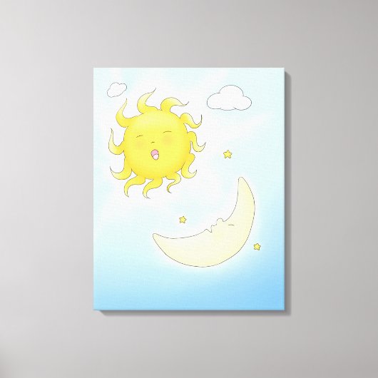 Mond und Sonne Leinwanddruck (Vorderseite)