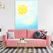 Mond und Sonne Leinwanddruck (Insitu (Wohnzimmer))