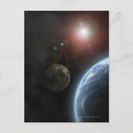 Mond und Sonne Postkarte (Vorderseite)