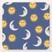 Mond und Sonne Rechteckiger Pappuntersetzer (Vorderseite)