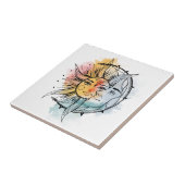 Mond und Sonne. Vintage Tattoo-Illustration Fliese (Seite)