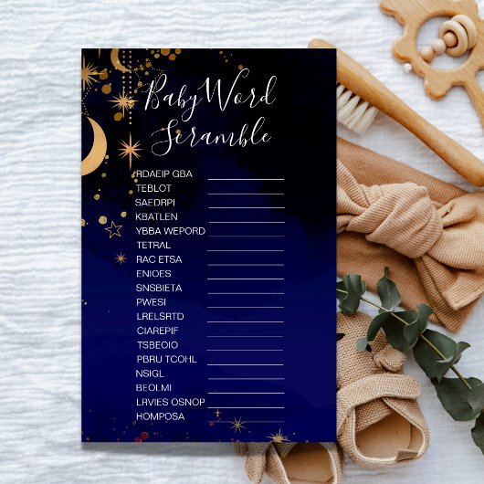 Mond und Star Theme Baby Word Rührei