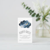 Mond und Stars Baby Boy Diaper Raffle Begleitkarte (Stehend Vorderseite)
