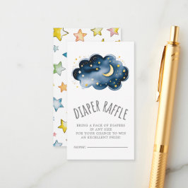Mond und Stars Baby Boy Diaper Raffle Begleitkarte