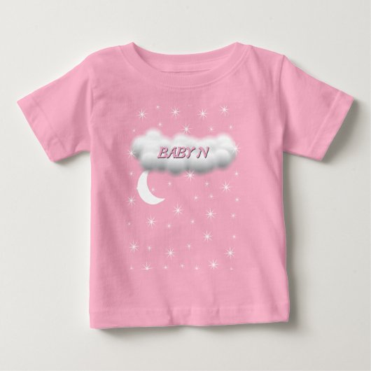 Mond und Stars Baby T - Shirt (Vorderseite)