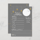 Mond und Stars Kinderdusche Vorhersagen & gut woll Einladung (Vorne/Hinten)