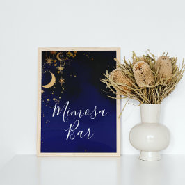 Mond und Stars Mimosa Bar signieren Plakat