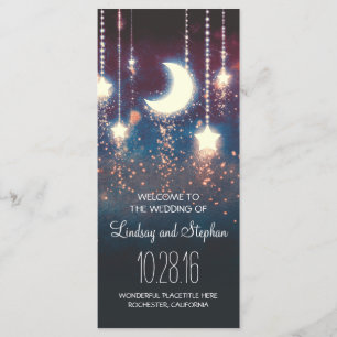 Mond und Stars rustikales Hochzeitsprogramm Programm