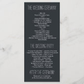 Mond und Stars rustikales Hochzeitsprogramm Programm (Rückseite)