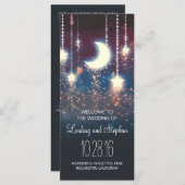 Mond und Stars rustikales Hochzeitsprogramm Programm (Vorne/Hinten)