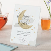 Mond und Stars Windelwindeln Schild Graue Babydusc (In Situ)