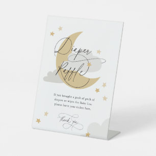 Mond und Stars Windelwindeln Schild Graue Babydusc