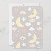 Mond-und Stern-Babyparty-Einladungs-Rosa Einladung (Rückseite)