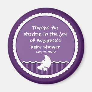 Mond und Stern (dunkel lila) Magnet