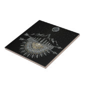 Mond-und Stern-Himmels-Gebirgszug-Mandala Fliese (Seite)