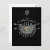 Mond-und Stern-Himmels-Gebirgszug-Mandala Postkarte (Vorne/Hinten)