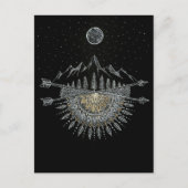 Mond-und Stern-Himmels-Gebirgszug-Mandala Postkarte (Vorderseite)