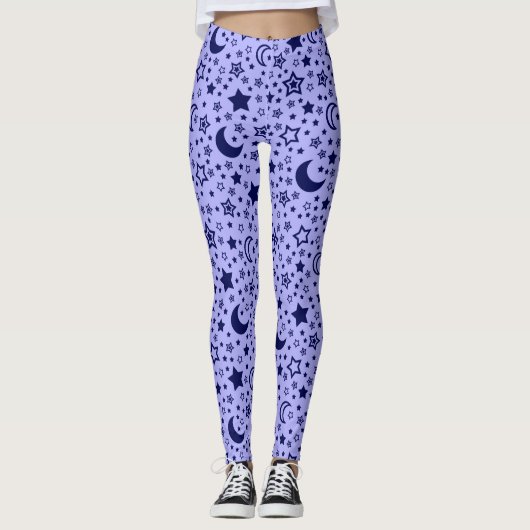Mond-und Stern-Leggings für Frauen Leggings (Vorderseite)