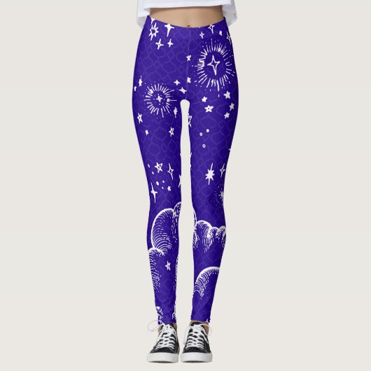 "Mond-und Stern-" Leggings-Strumpfhosen Leggings (Vorderseite)