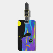 Mond und Stern-NachtSchwimmer Gepäckanhänger (Vorderseite vertikal)