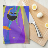 Mond und Stern-NachtSchwimmer Handtuch (Viertel Falte)
