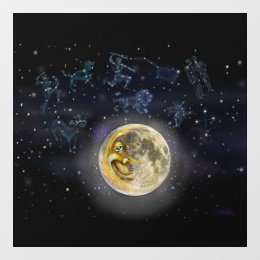 Mond und Sternbilder Fensteraufkleber (Blatt)