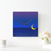 Mond und Sterne Abend Uhr (Zuhause)