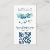 Mond und Sterne Baby Dusche QR Code Registrierungs Begleitkarte (Vorderseite)