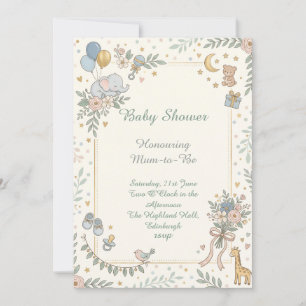 Mond und Sterne Baby Shower Einladung