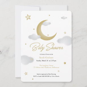 Mond und Sterne Baby Shower Einladung
