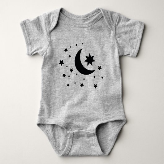 Mond und Sterne Baby Strampler (Vorderseite)