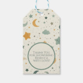 Mond und Sterne Boho Baby Adoptionsshower Geschenkanhänger (Vorderseite)