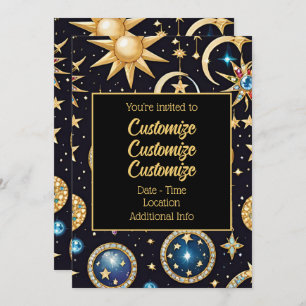 Mond und Sterne Celestial 2 Einladung