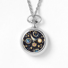 Mond und Sterne Celestial Armbanduhr