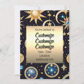 Mond und Sterne Celestial Einladung (Vorderseite)