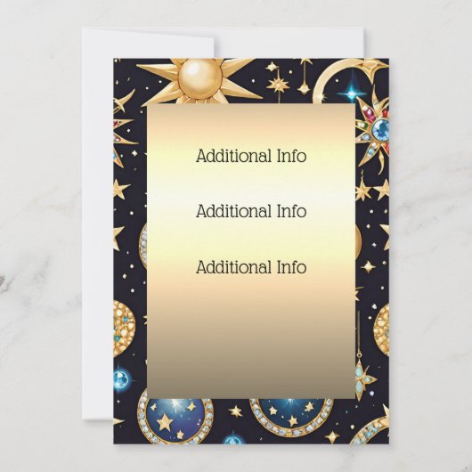 Mond und Sterne Celestial Einladung (Rückseite)