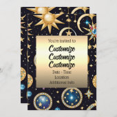 Mond und Sterne Celestial Einladung (Vorne/Hinten)