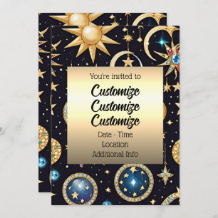 Mond und Sterne Celestial Einladung